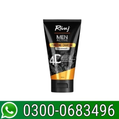 Rivaj Men Active Purifying Charcoal Face Wash In Pakistan – 03000683496
